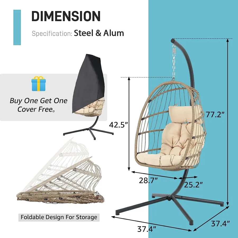 Indoor Outdoor Egg Swing Chair with Stand