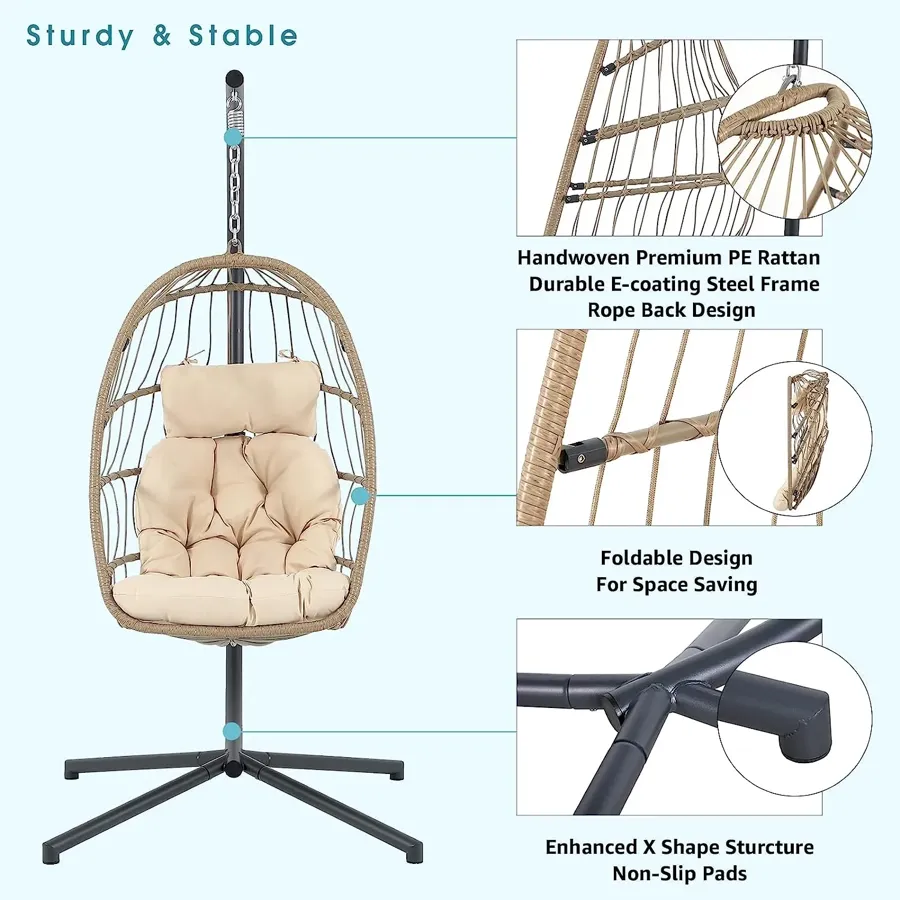 Indoor Outdoor Egg Swing Chair with Stand