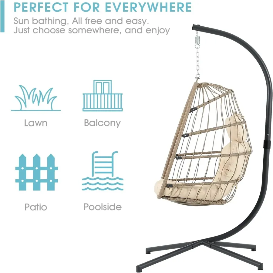 Indoor Outdoor Egg Swing Chair with Stand