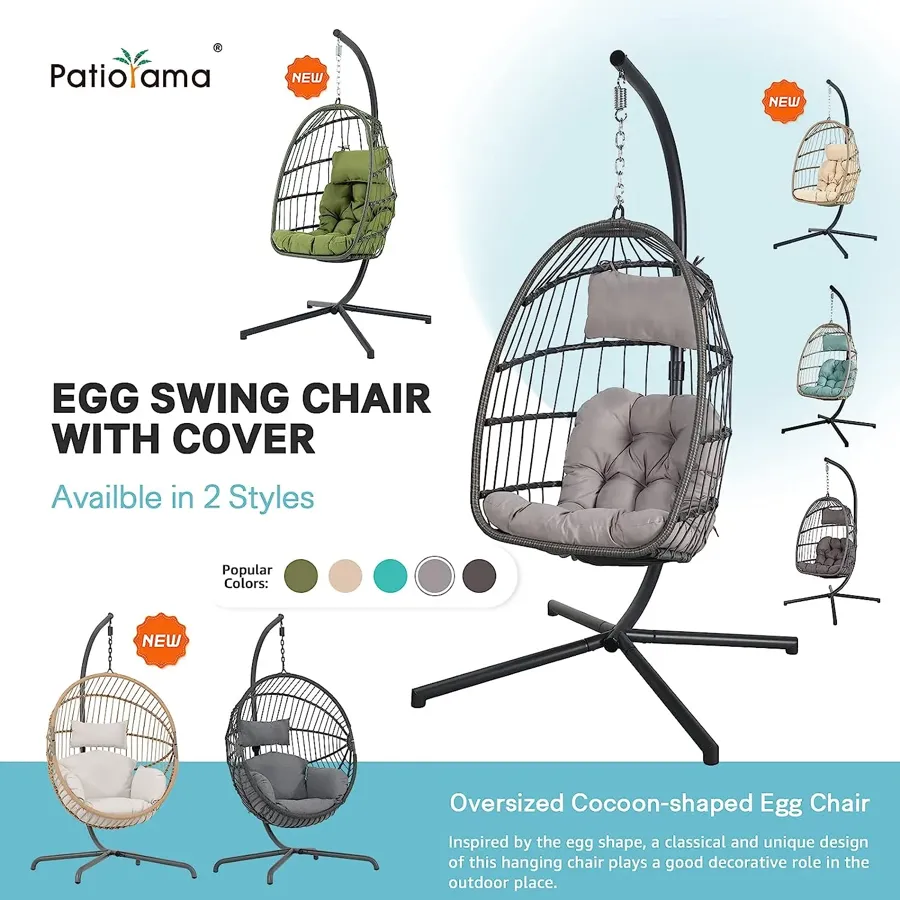 Indoor Outdoor Egg Swing Chair with Stand