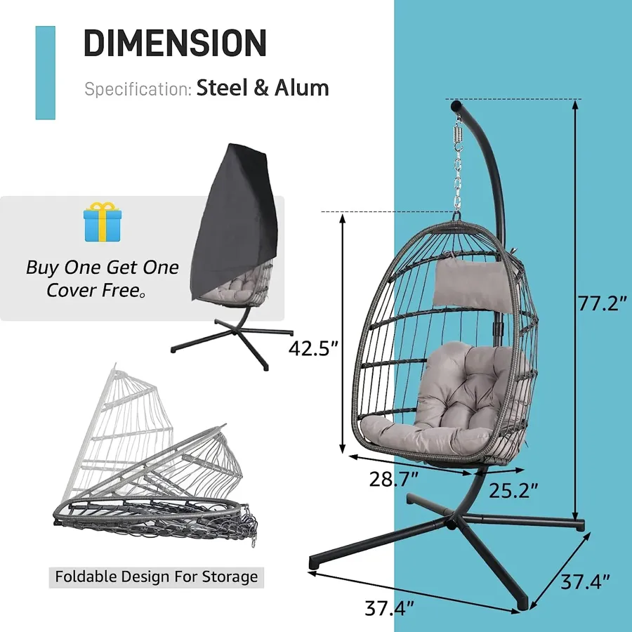 Indoor Outdoor Egg Swing Chair with Stand