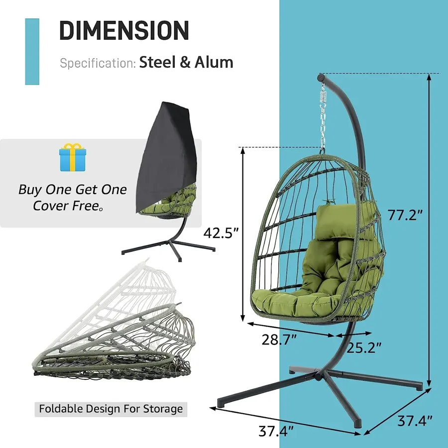 Indoor Outdoor Egg Swing Chair with Stand