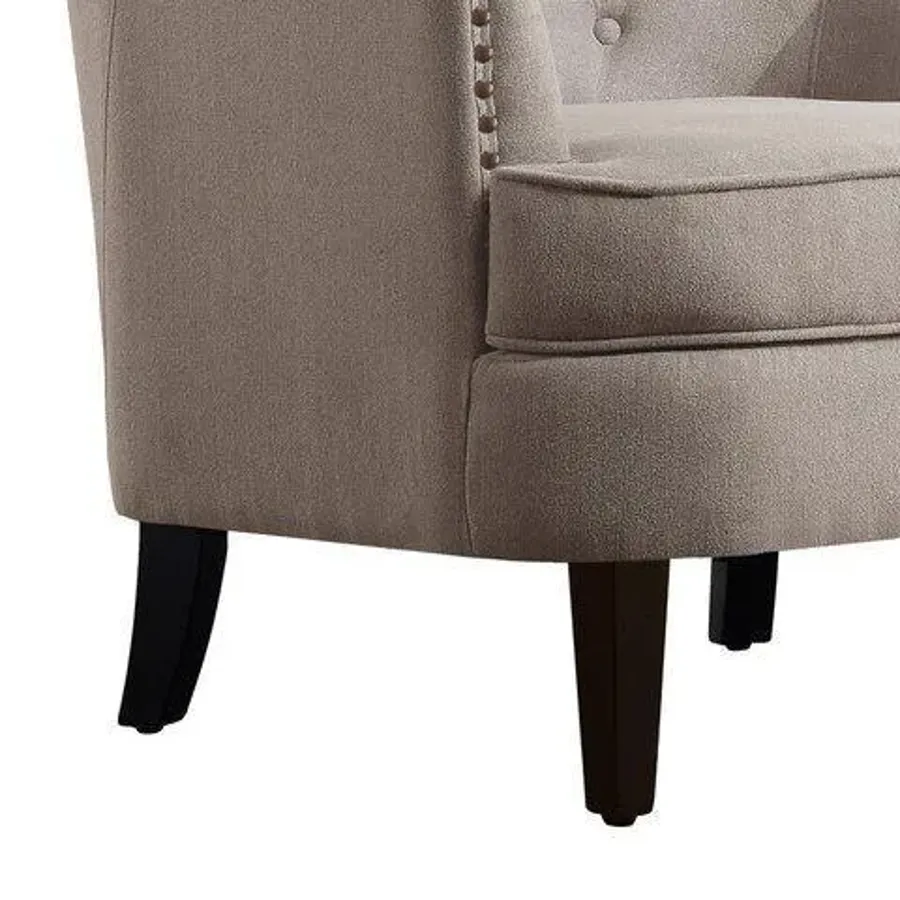 Elroy 32” Wide Tufted Wingback Chair and Ottoman