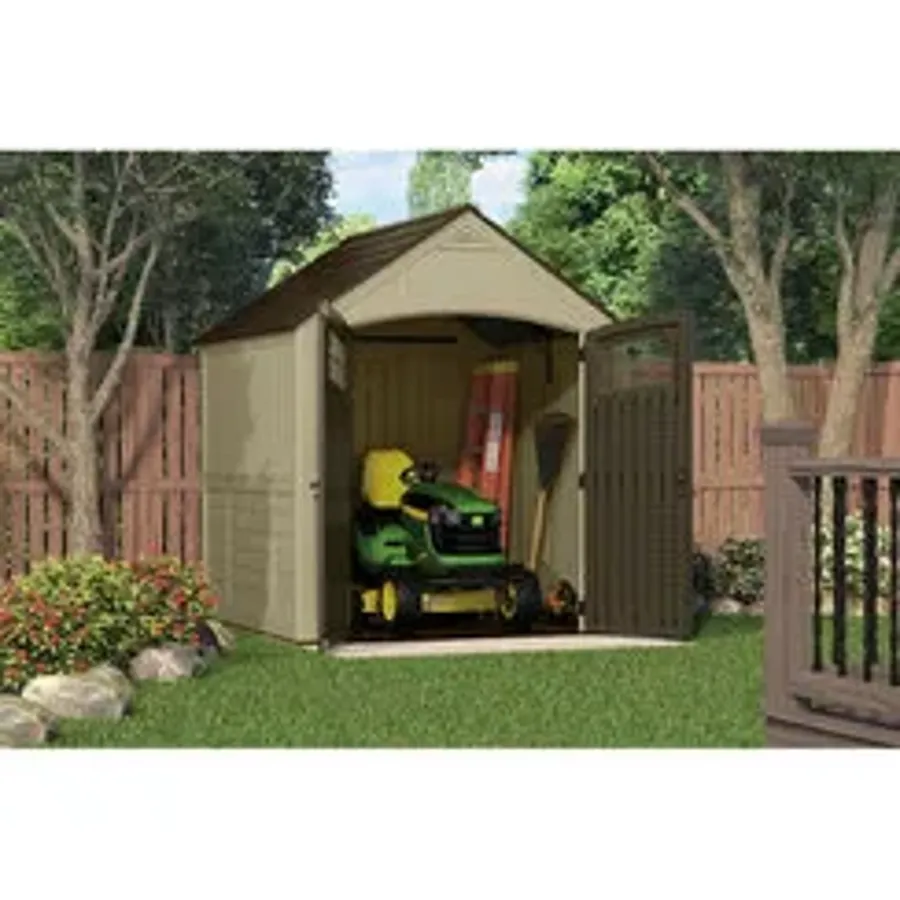 Outdoor Sutton 7 1/2 ft. W x 7 ft. D Resin Storage Shed