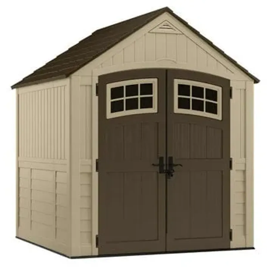 Outdoor Sutton 7 1/2 ft. W x 7 ft. D Resin Storage Shed