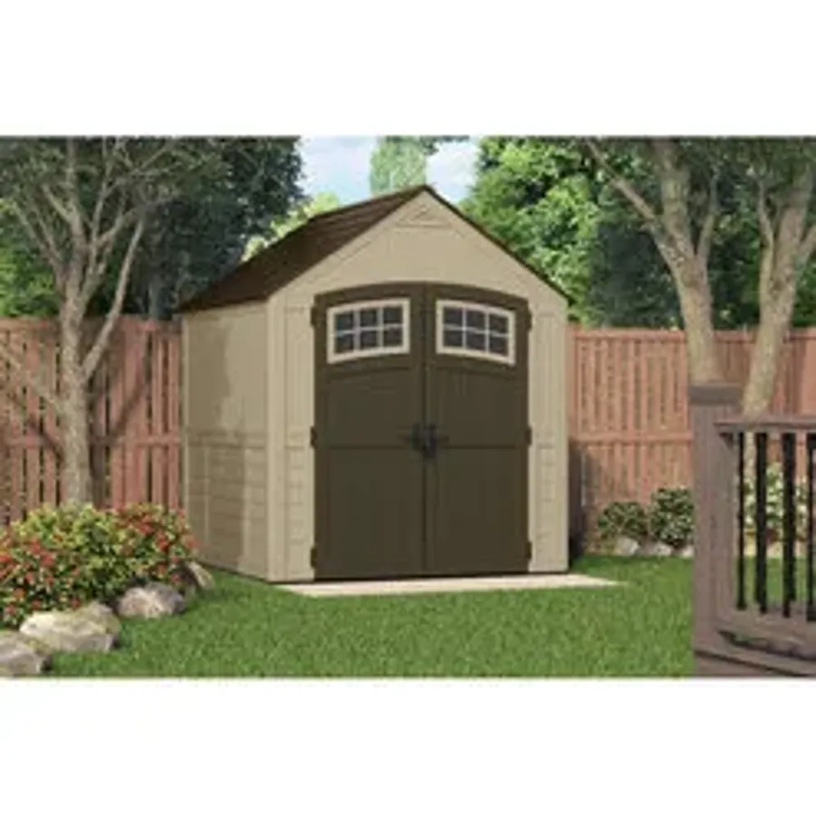 Outdoor Sutton 7 1/2 ft. W x 7 ft. D Resin Storage Shed