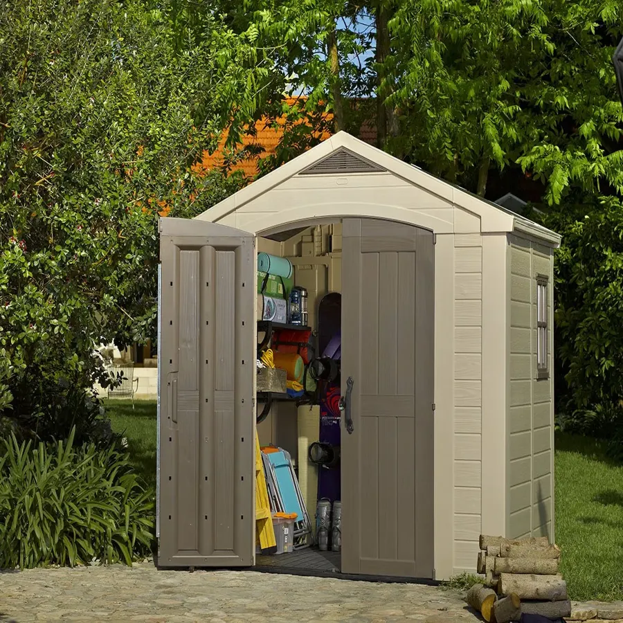 Factor 8 ft. W x 6 ft. D Plastic Storage Shed