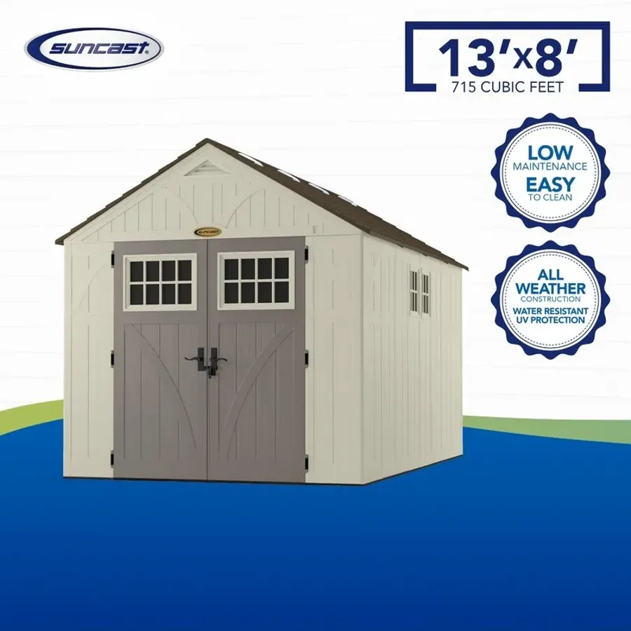 Tremont 8 ft. W x 13 ft. D Plastic Storage Shed