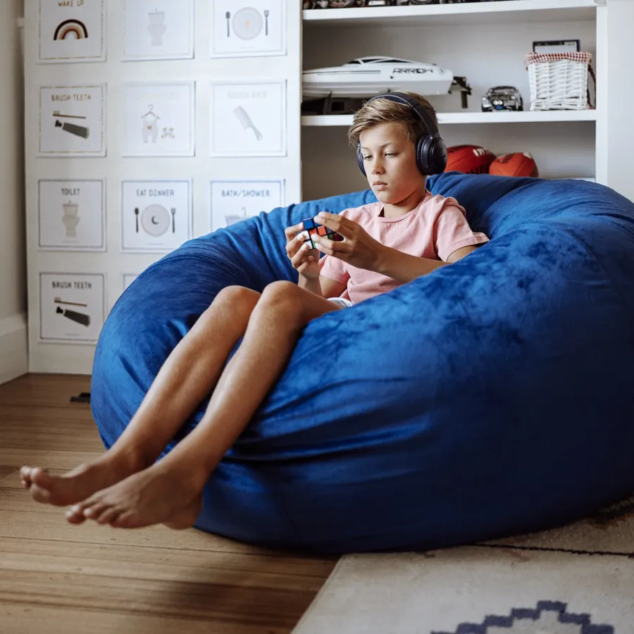 Fur Bean Bag - Ocean Blue