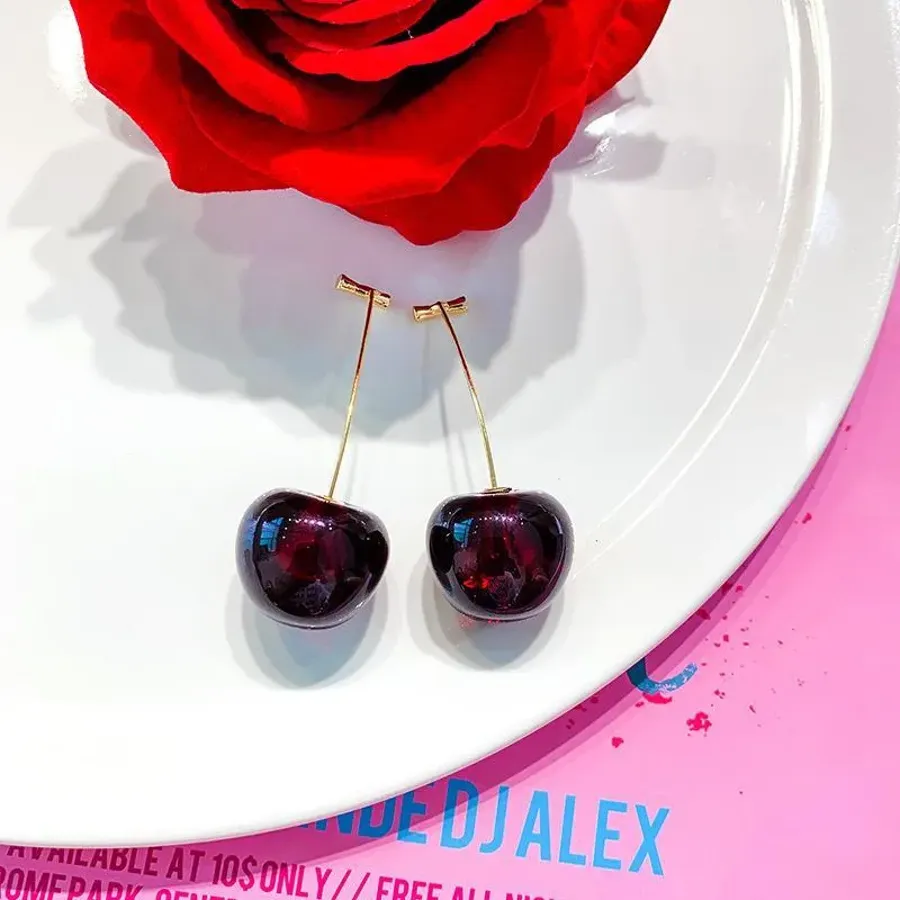 Cute 3D Cherry Earrings