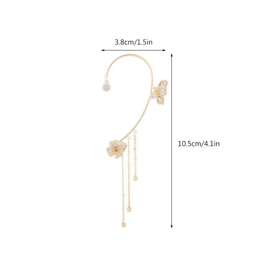 Butterfly Tassel Style Zircon Earrings