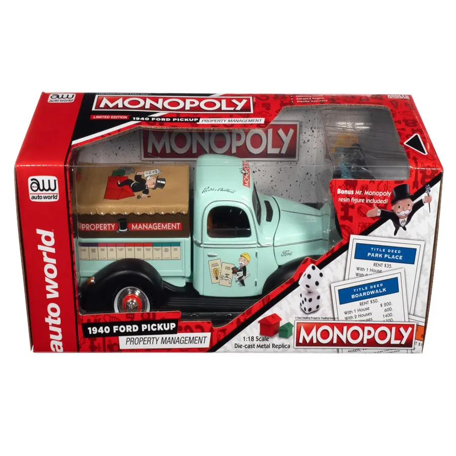 Monopoly 1940 Property Management Truck w/Resin Figure 1:18 Scale