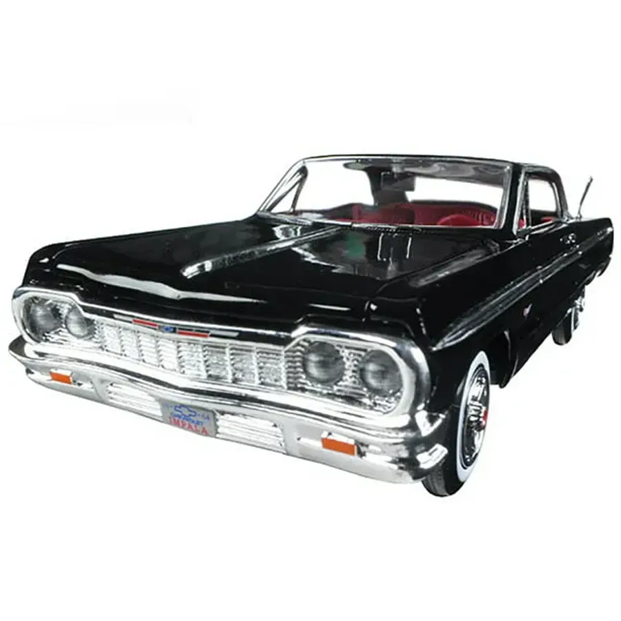 1964 Chevrolet Impala Black with Red Interior 1/24 Diecast Model Car by Motormax